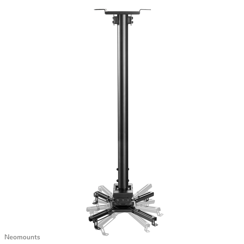Neomounts CL25-550BL1 Soporte de techo para proyector - alt. 74,5-114,5 cm - fácil montaje - movimiento completo